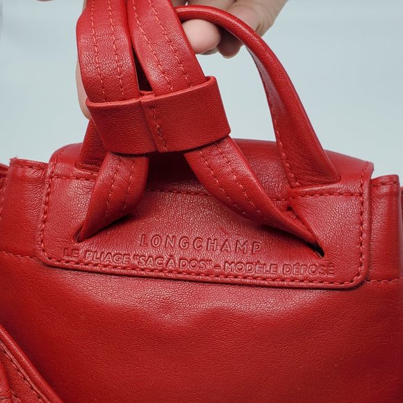 Longchamp Le Pliage Cuir XS Backpack Cherry Red main image 9